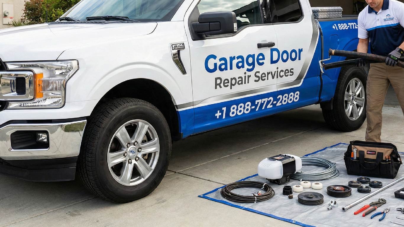 Garage door technician working 1
